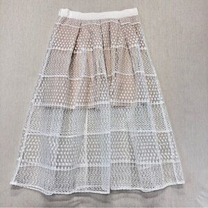 Gianni Bini Layered Lace Midi Skirt Cottagecore Feminine Soft Womens Size Medium